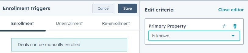 deal based workflow trigger